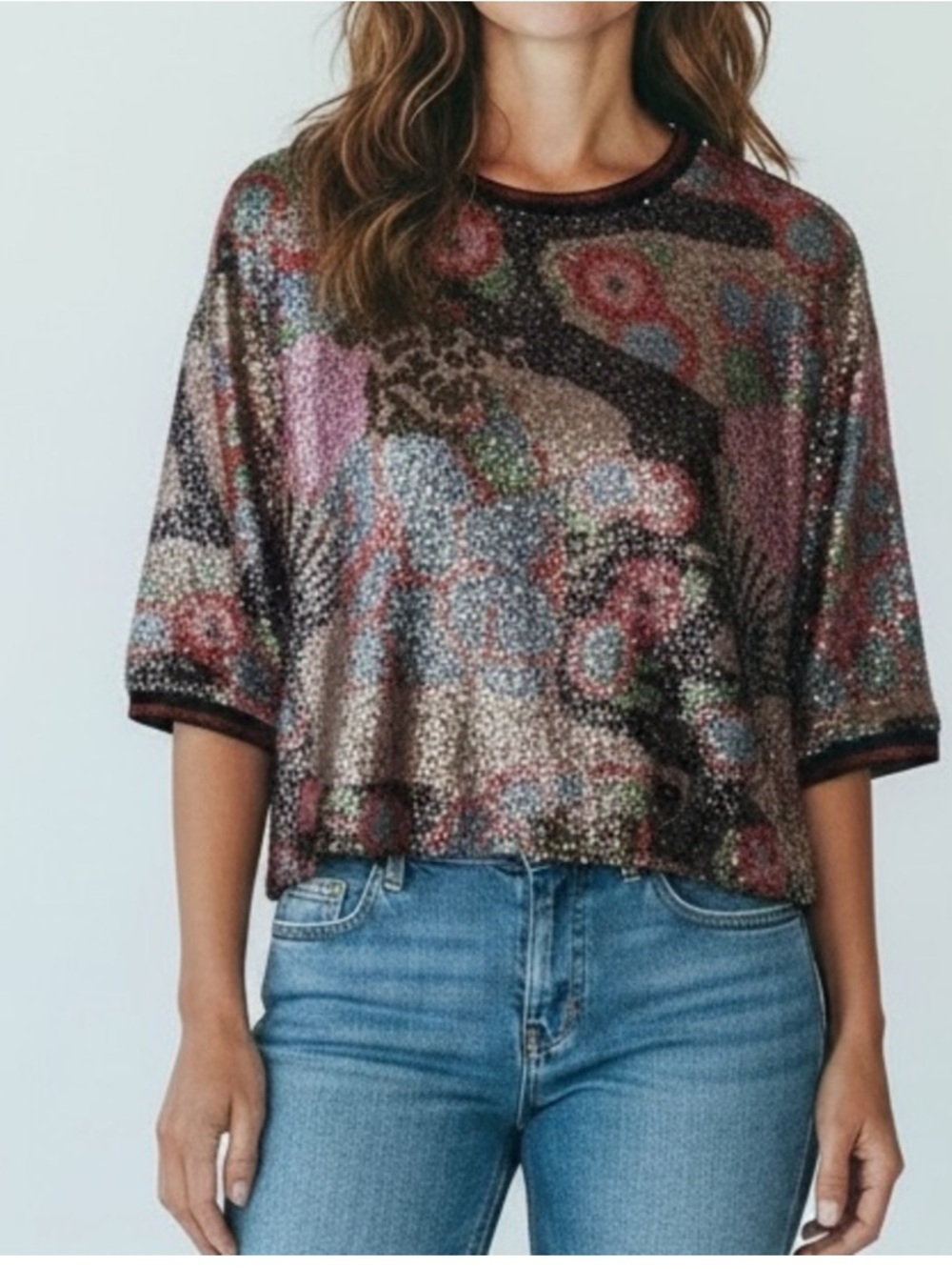 NANETTE LEPORE | Colourful Sequin Blouse Sz S
